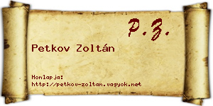 Petkov Zoltán névjegykártya